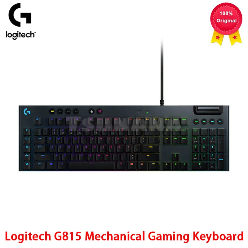 

Logitech G813 LIGHTSYNC RGB Mechanical Gaming Keyboard with GL Tactile Switch 5 Programmable Dedicated Media Control Tactile