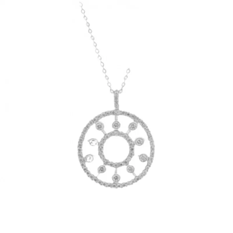 Классическое ожерелье из стерлингового серебра 925 пробы с глубоким диском Dewdrop