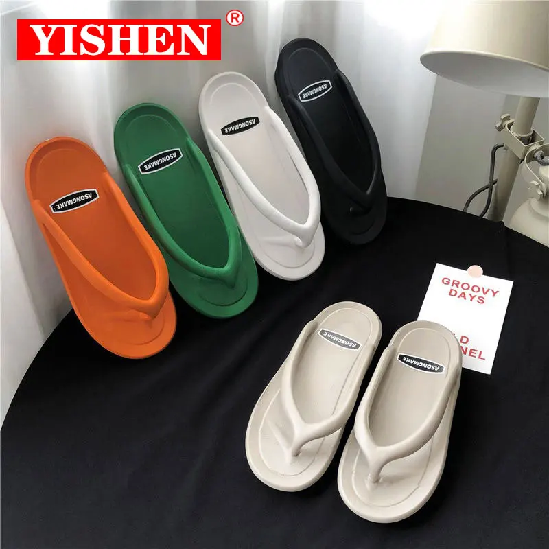 YISHEN Flip Flops Men Thong Sandals Summer Fashion Trend Unisex Shoes EVA Non-slip Slide Slippers Outdoor Indoor Couples Sandals