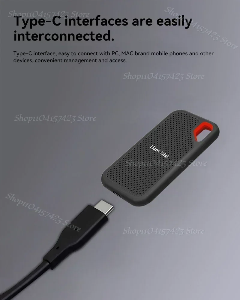 Для мобильного жесткого диска Xiaomi 512 ТБ SSD E61 128 256 HDD Высокоскоростной внешний