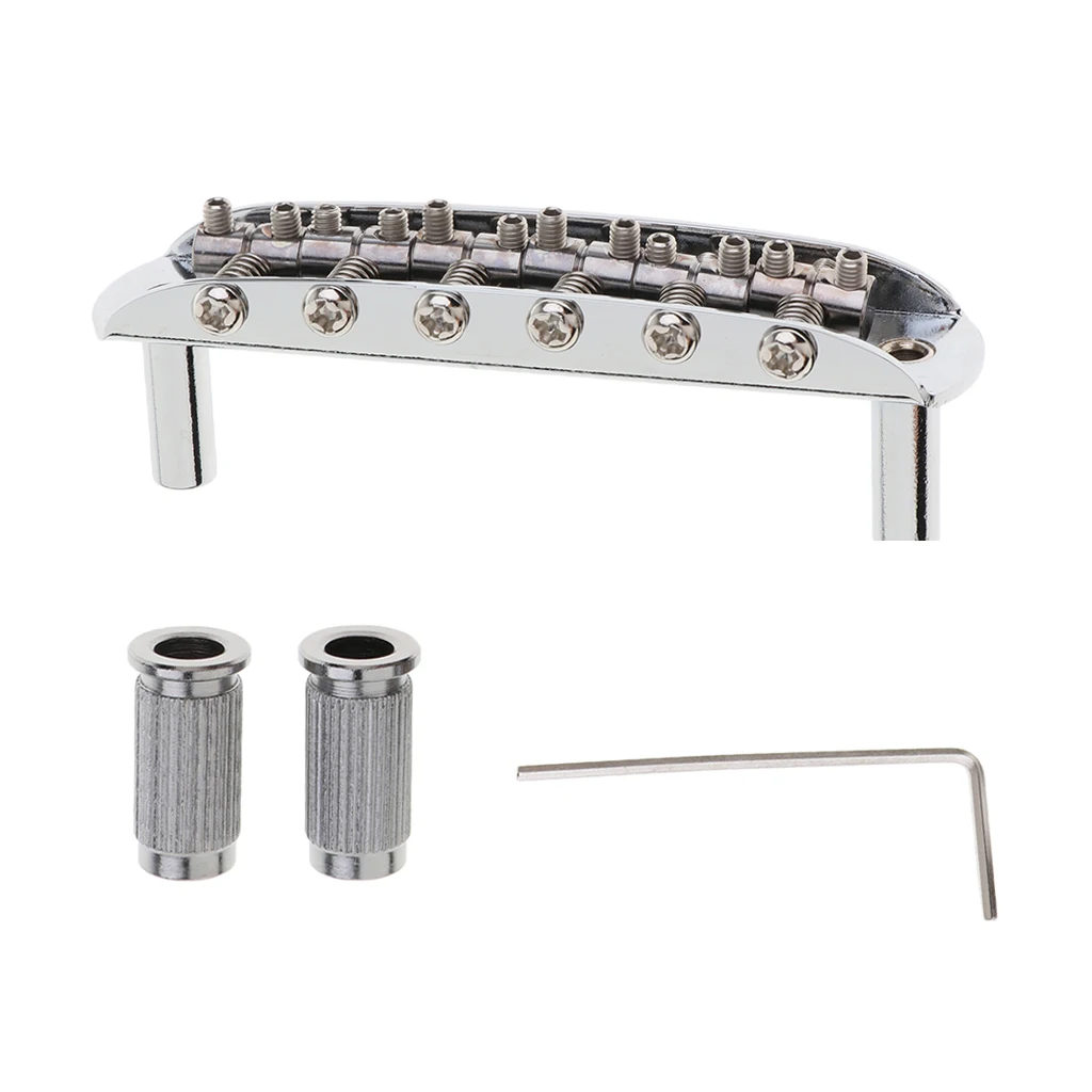 

Chrome Bridge Assembly Set for Style Guitar Parts Instrument Accessories