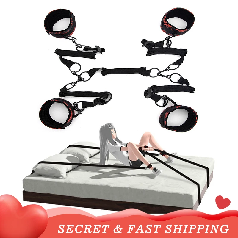 

Bed BDSM Bondage Restraints Handcuffs Open Legs Sex Bondage Set Couples Flirt Fetish Binding Limbs Slave Training Unisex Sex Toy