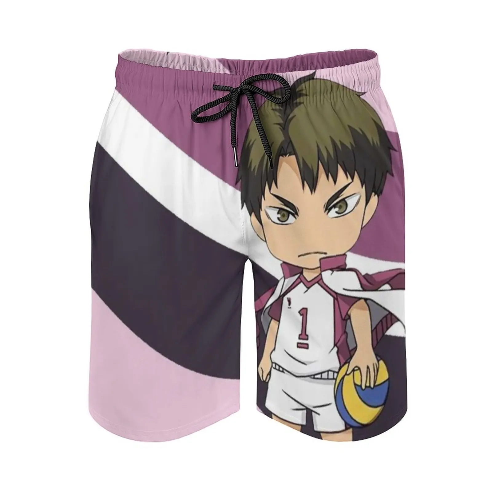 

Chibi Ushijima Wakatoshi Men'S Sports Short Beach Shorts Surfing Swimming Boxer Trunks Bathing Haikyuu Haikyu Anime Cute Chibi