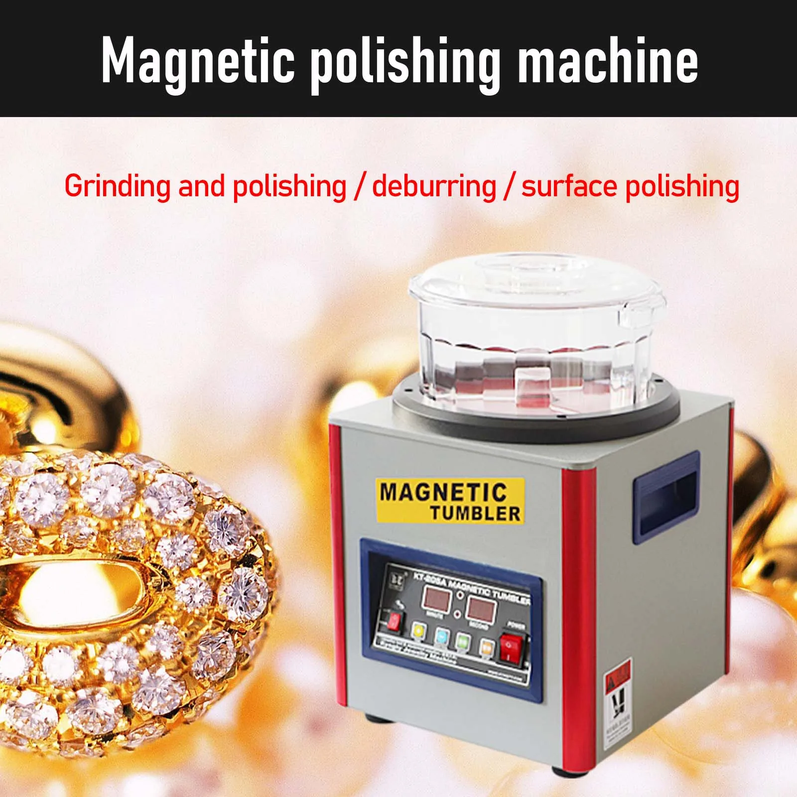KT- 205  205A Electro Magnetic Tumbler Jewelry Polisher 800g 2800rpm Capacity Jewelry Polishing Machine for Gold Silver