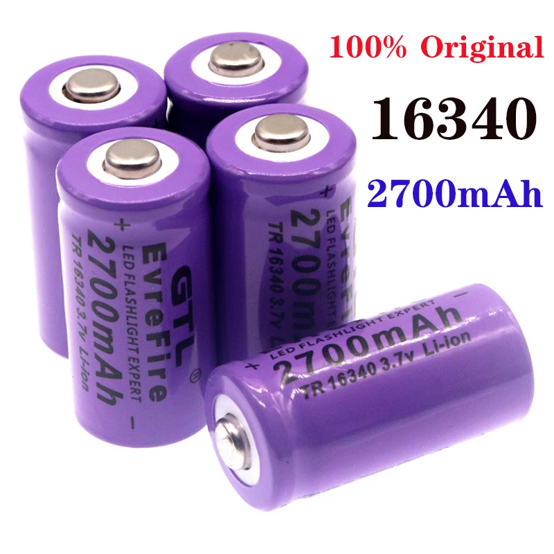 

Новинка 100%, 2700 мАч, литий-ионная аккумуляторная батарея 16340, универсальная фотовспышка, эксперт 2700 мАч, LS 16340, 3,7 в, литий-ионный, фиолетовый цвет