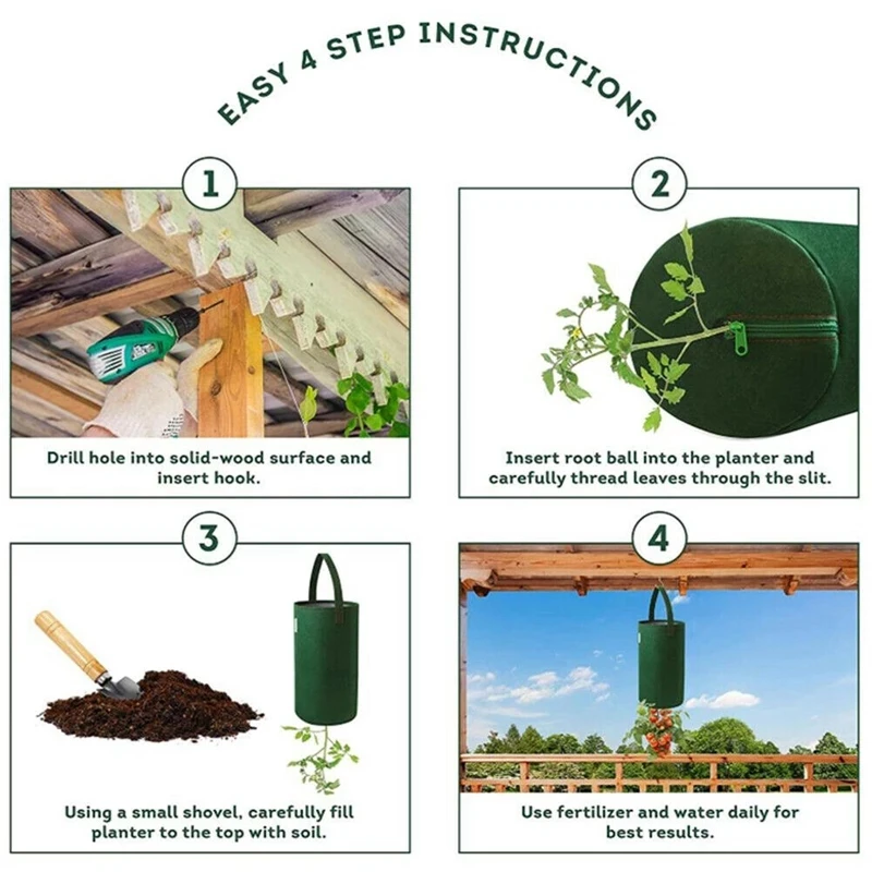 Felt Grow Bag Vegetable Potato Planter Onion Plant Growing Bags with Handle Carrot Taro Peanut Flower Pot Garden Supplies |
