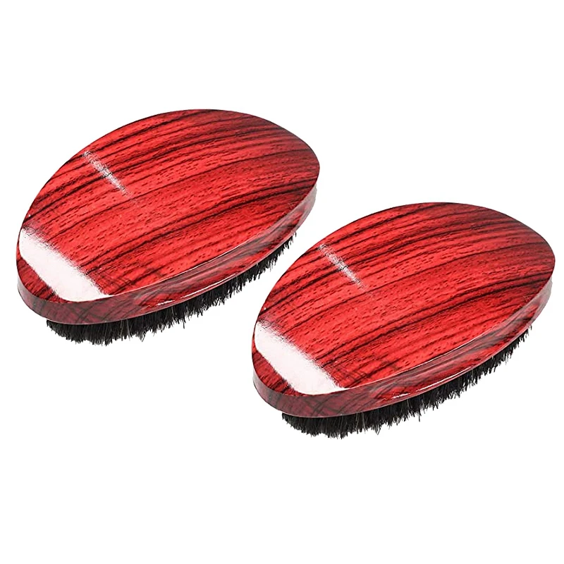 

Hair Brush Hair Cream Unisex Bristle Hair Beard Brush Oil Head Brush 2 PCS