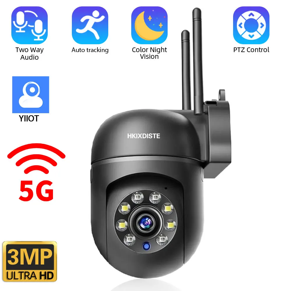 

3MP 5G Dual Band Wifi Color Night Vision Camera Surveillance Outdoor 4x Zoom Ai Auto Tracking Home CCTV PTZ IP Security Camera