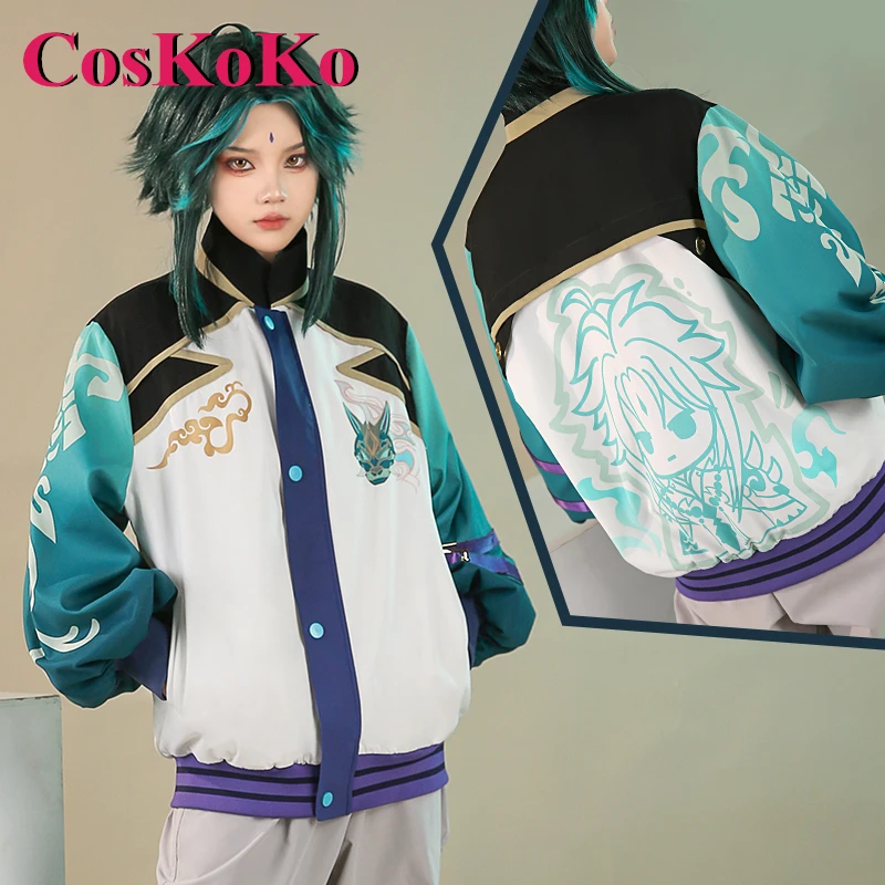

CosKoKo Xiao косплей игра Genshin ударопрочный костюм, модная красивая толстовка, ежедневная одежда