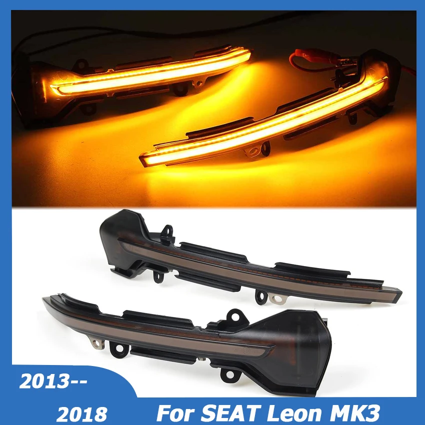 

Для SEAT Leon MK3 5F Ibiza MK5 Arona 2013-2018, динамическая зеркальная задняя подсветка, поворотник, автомобильные аксессуары