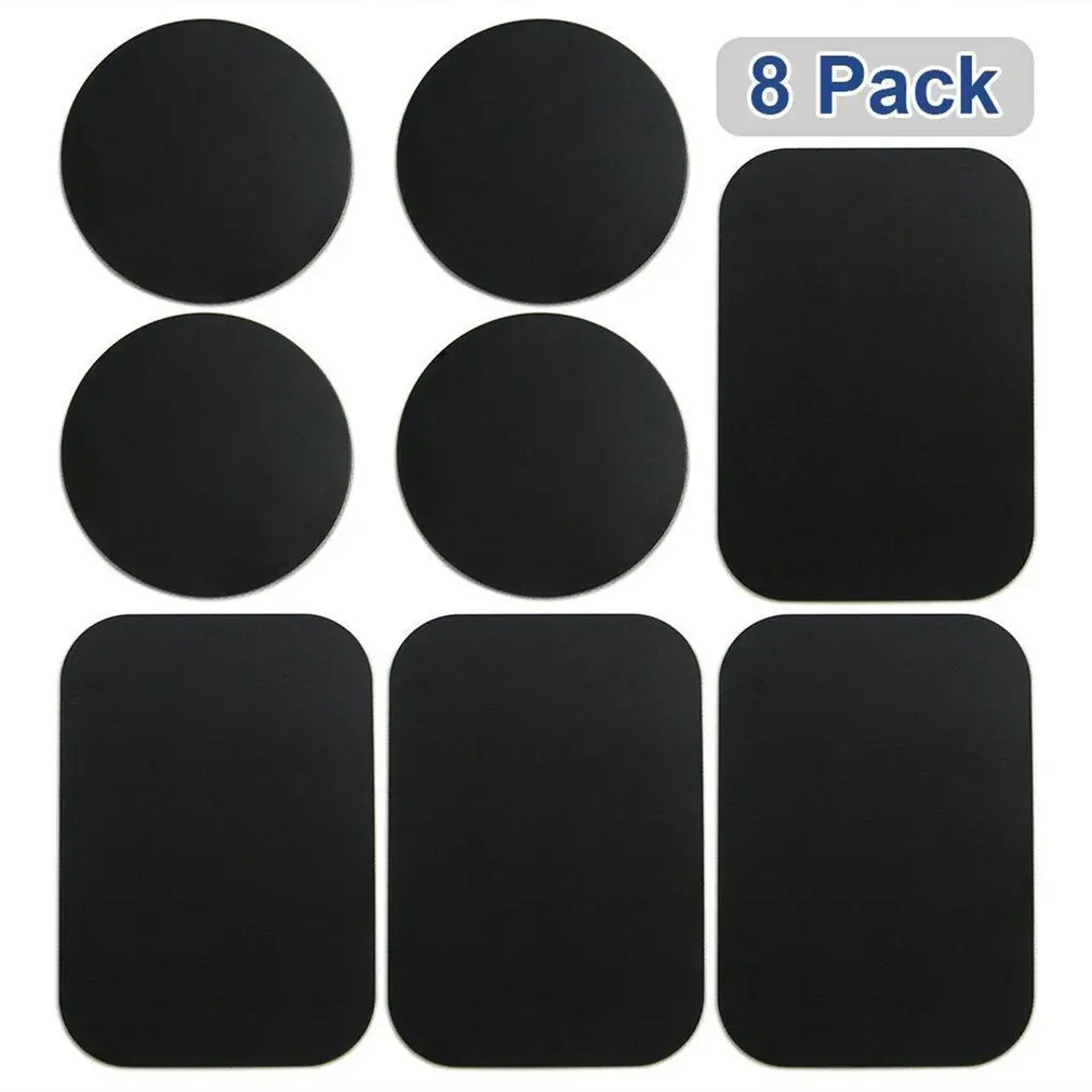 

8pcs Metal Plates Sticker Car Mount Replace Metal Adhesive Plate For Magnetic Phone Car Holder Super Thin Steel Insert Plate