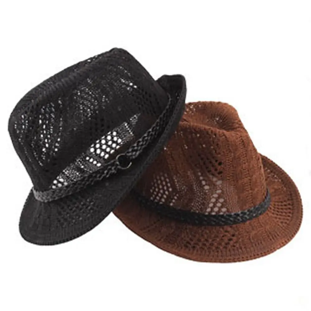 

Vintage Panama Hat Summer Sun Hats for Women Man Beach Knitted Mesh Hat Luxury Ladies Hats Party Men UV Protection Cap 2023