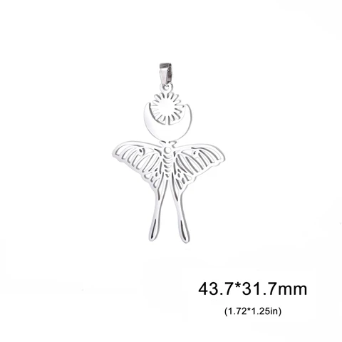 EUEAVAN 1 шт. Солнце Луна Бабочка Кулон Женщины Богемная Нержавеющая Сталь Подвеска Шарм Для Ожерелья Серьги Ювелирные Изделия