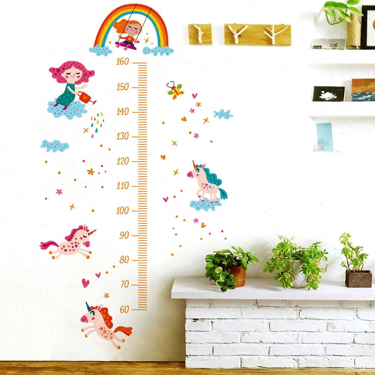 Pостомер детский Радужные единороги для девочек детские наклейки на стену с