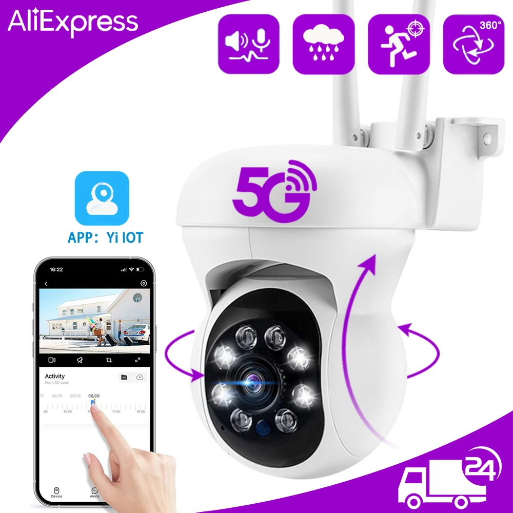 PTZ Wifi Surveillance iP Camera AI Human Detect Outdoor Wireless Camera 2MP Night Vision Full Color Home Security CCTV Cameras