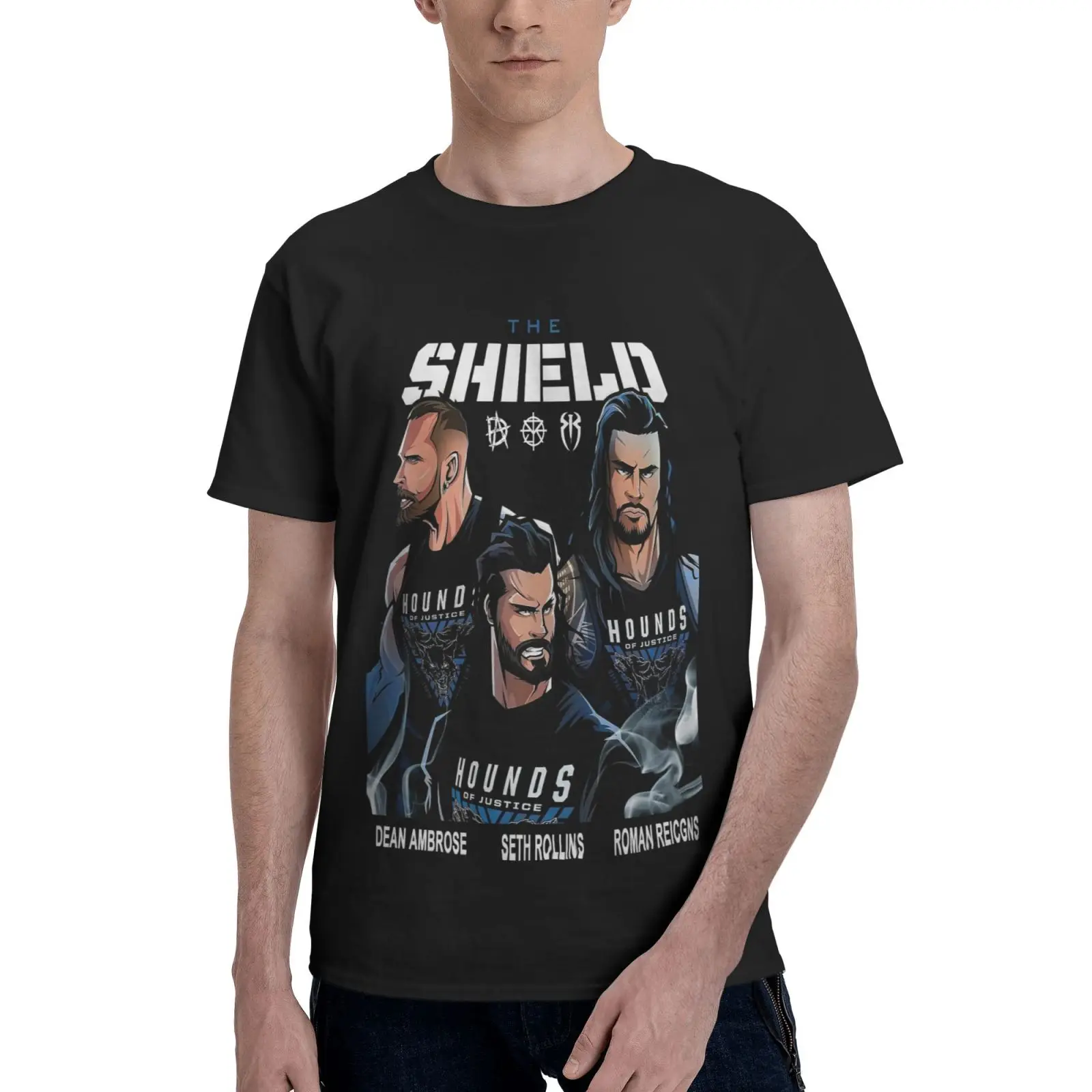 

Мужская футболка The Shield Dean Ambrose, Сет Роллинс, топы, рубашки, Мужская одежда, парная футболка, эстетическая Одежда Манга