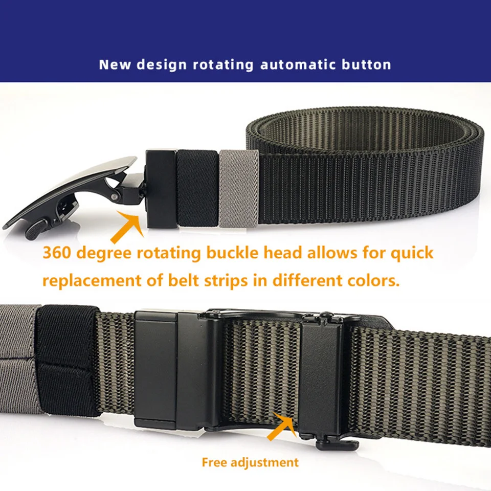 Ремень нейлоновый с пряжкой диаметром 3 4 см для мужчин и женщин