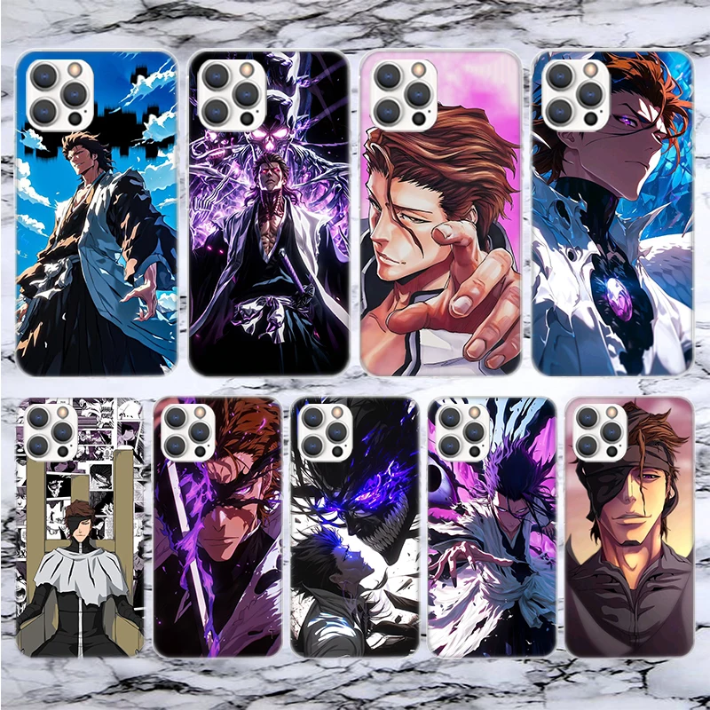 Мягкий чехол для телефона Aizen Sousuke Bleach iPhone 16 15 14 13 12 11 Pro Max X XR XS 7 Plus 8 + SE