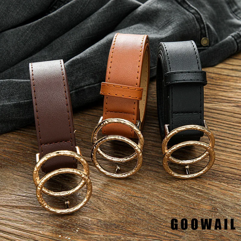 Новое поступление модные женские ремни оригинальный дизайн двойная круглая