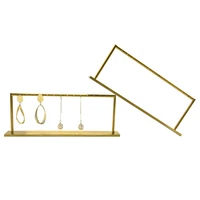 fashion metal earring show stand gold color luxury jewelry ring holder rack home women desk decaration organizer shelf