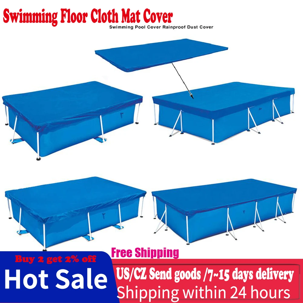 

Hot Sale Large Size Swimming Pool Rectangle Ground Cloth Lip Cover Dustproof Floor Cloth Mat Cover For Outdoor Villa Garden Pool