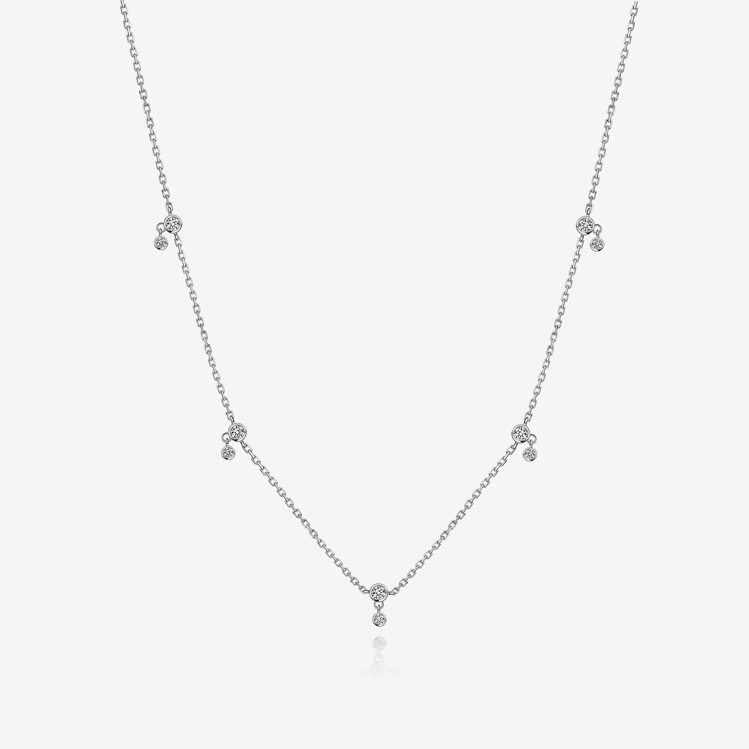 

VEWANT 925 Silver Zircon Drop CZ Zircon Charm Beads Pendant Long Choker Necklace 2023 Women Luxury Fine Jewels