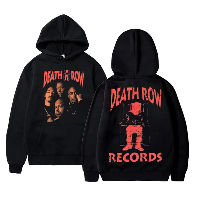

Death Row Records Album Music Hoodie Vintage Rapper Tupac 2pac Streetwear Snoop Dogg Sweatshirt Men Women Hip Hop Black Hoodies
