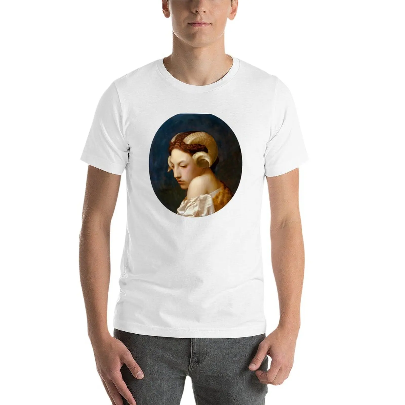 Фото Футболка Jean-Leon Gerome -La Bacchante, мужская футболка из 100% хлопка, мужские футболки из 100% хлопка, мужские футболки с графическим рисунком №3