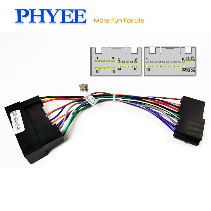 

Адаптер жгута проводов автомобильного радиоприемника, разъем ISO, универсальные аксессуары Plug and Play, для Hyundai Accent Sonata Kia Sportage Rio