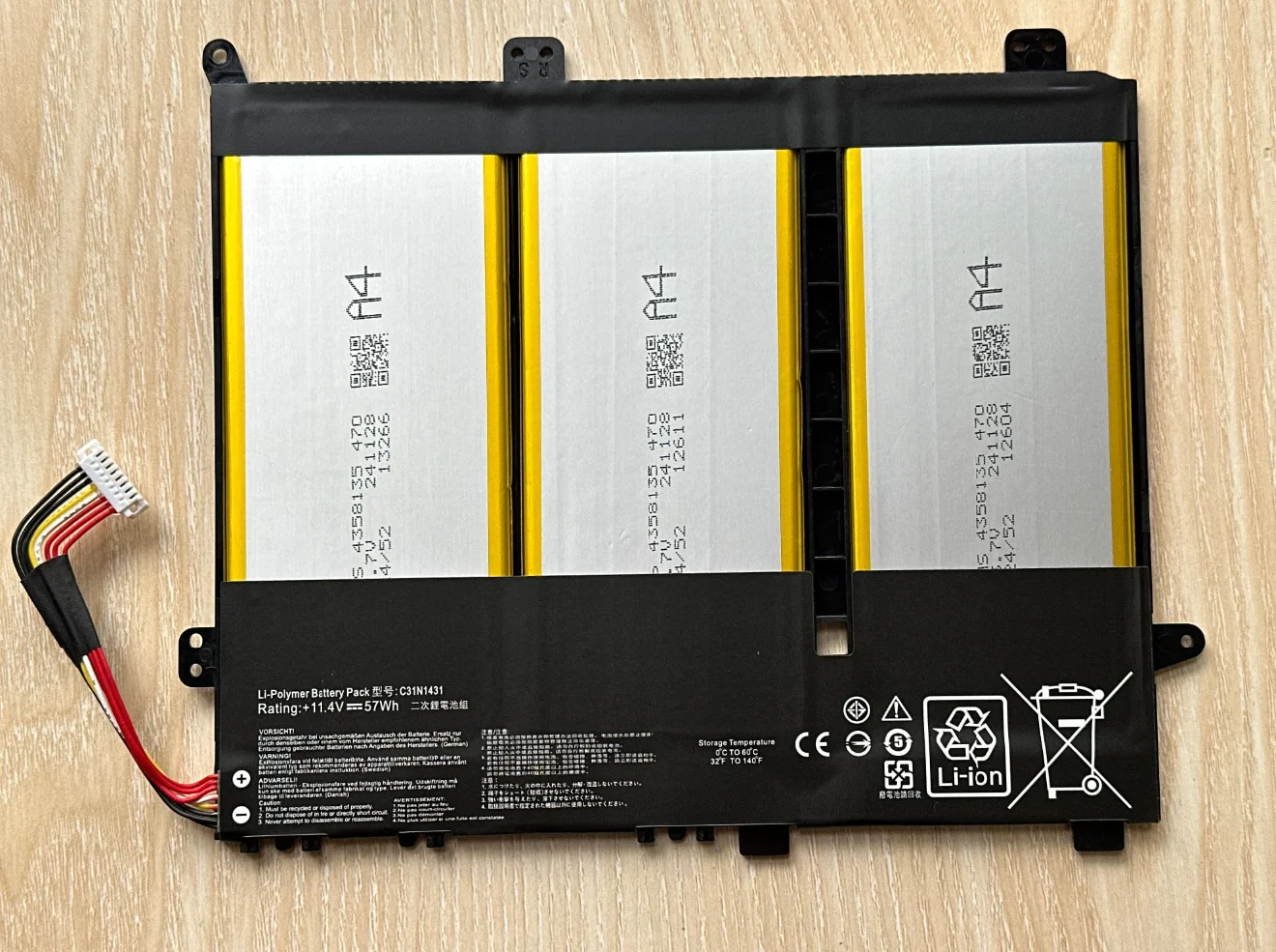 Фото Новая батарея для ноутбука 11.4V 57Wh C31N1431 для ASUS EeeBook R416N R416S E403S E403SA E403NA E403N №4