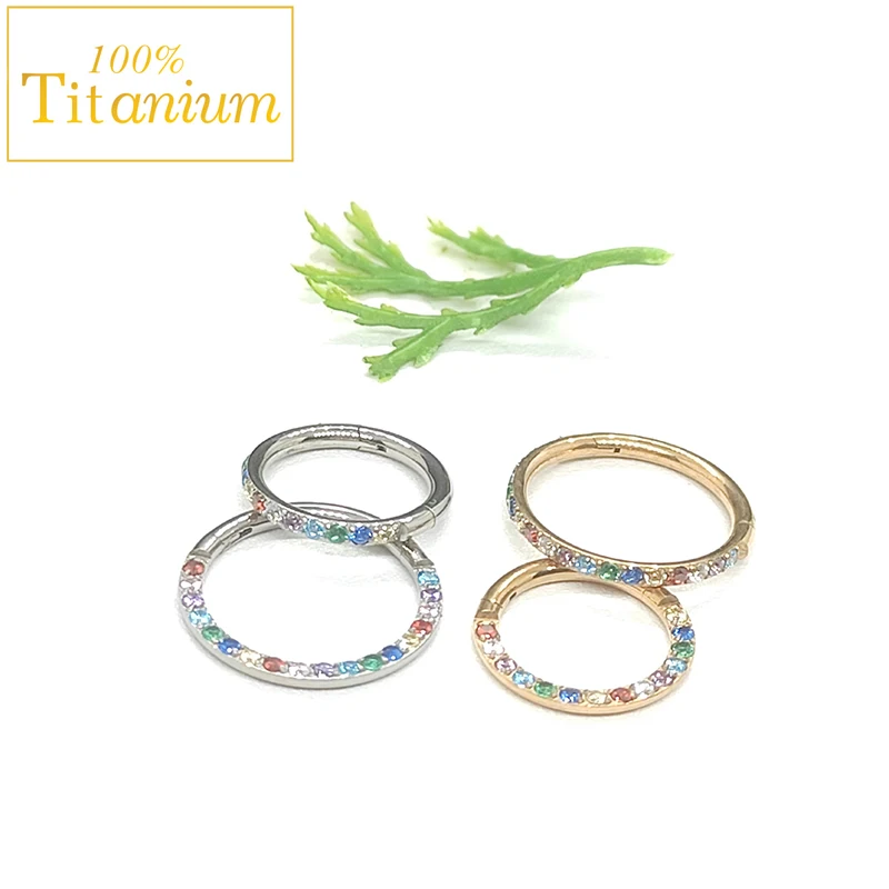 

F136 Titanium Piercing Nose Rings Zircon Earrings For Women Open Small Nasal Septum Cartilage Helix Percing Body Jewelry 8-12 mm