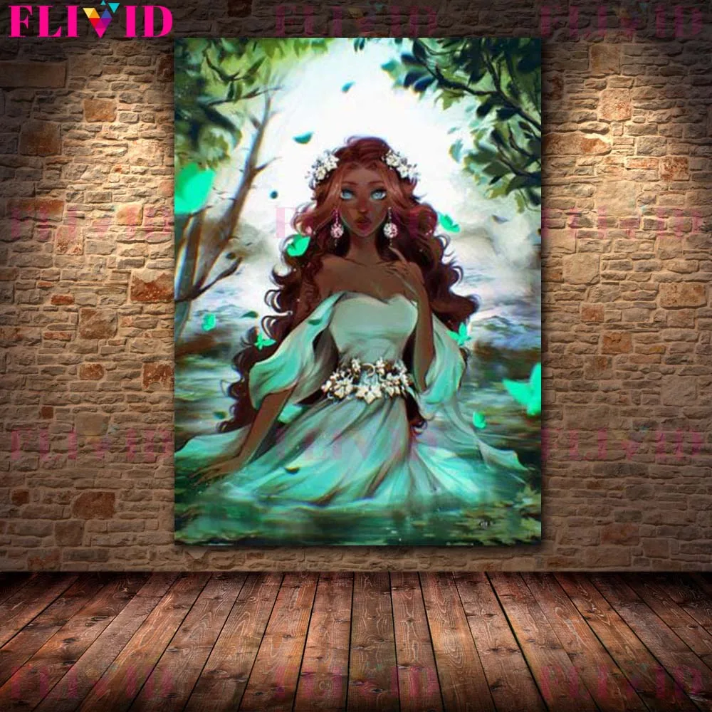 

Cartoon Girl Fairy Illustration Anime Wall Art Canvas Painting Home Decor Posters and Prints Wall Pictures For Living Room