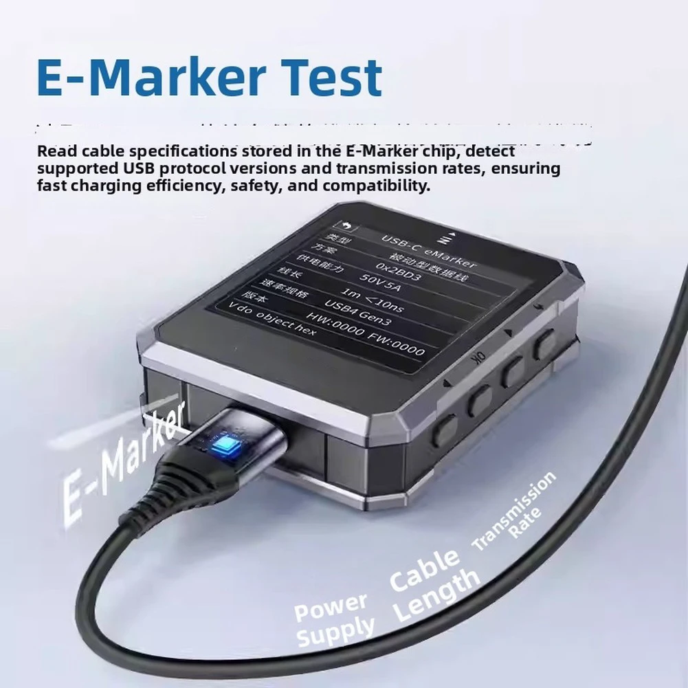 Фото Высокомощный измеритель мощности USB-C с разрешением до 7-значных цифр для измерения напряжения и тока до 240 Вт, для использования в лаборатории и на поле №3