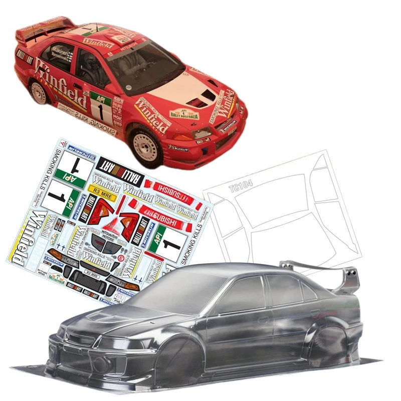 TC104 1/10 Lancer Evolution V прозрачный корпус RC ралли автомобиль 257 мм Tamiya шасси tt01 tt02 tl01 ta03