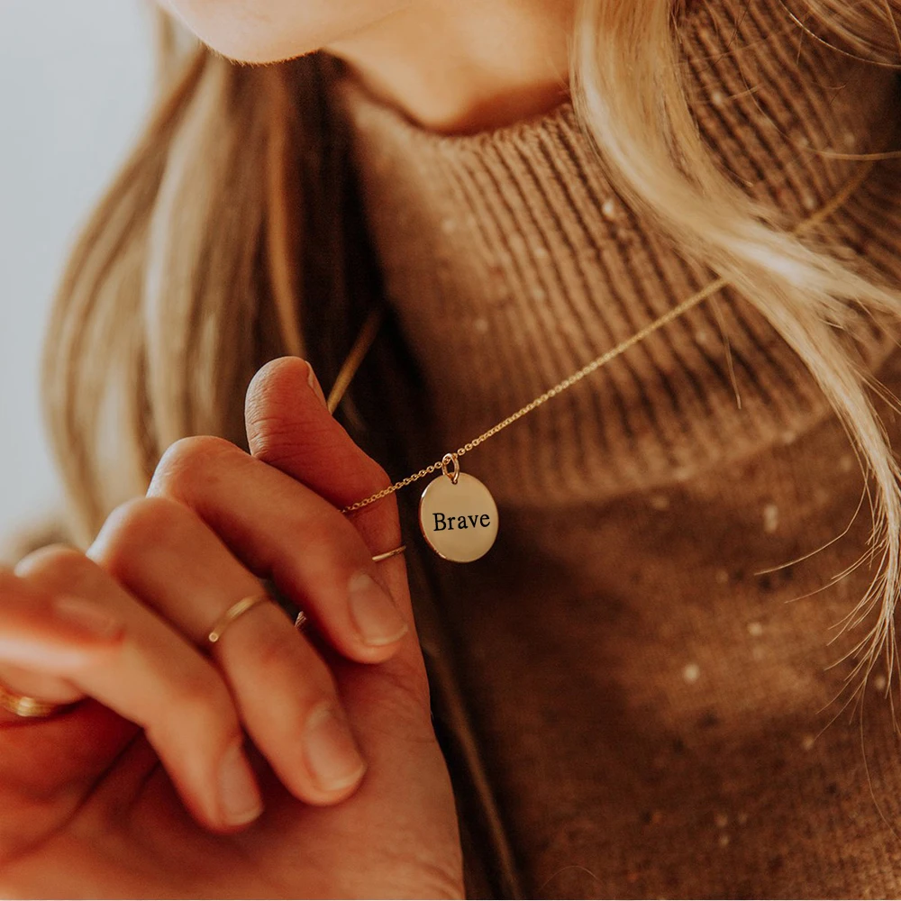 

Orazio Custom Name Stainless Steel Necklace for Women Men 14K Gold Round Pendant Personalized Neck Chains Dropshipping Suppliers