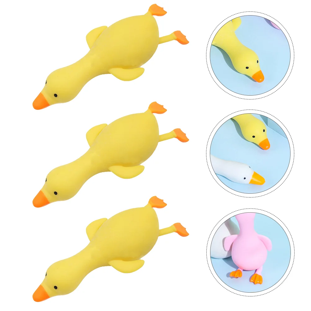 

3 PCS Animal Toys Duck Lalale Anxiety Relief Elastic Cartoon Squeezing Kid's Pull Memory Sand Child