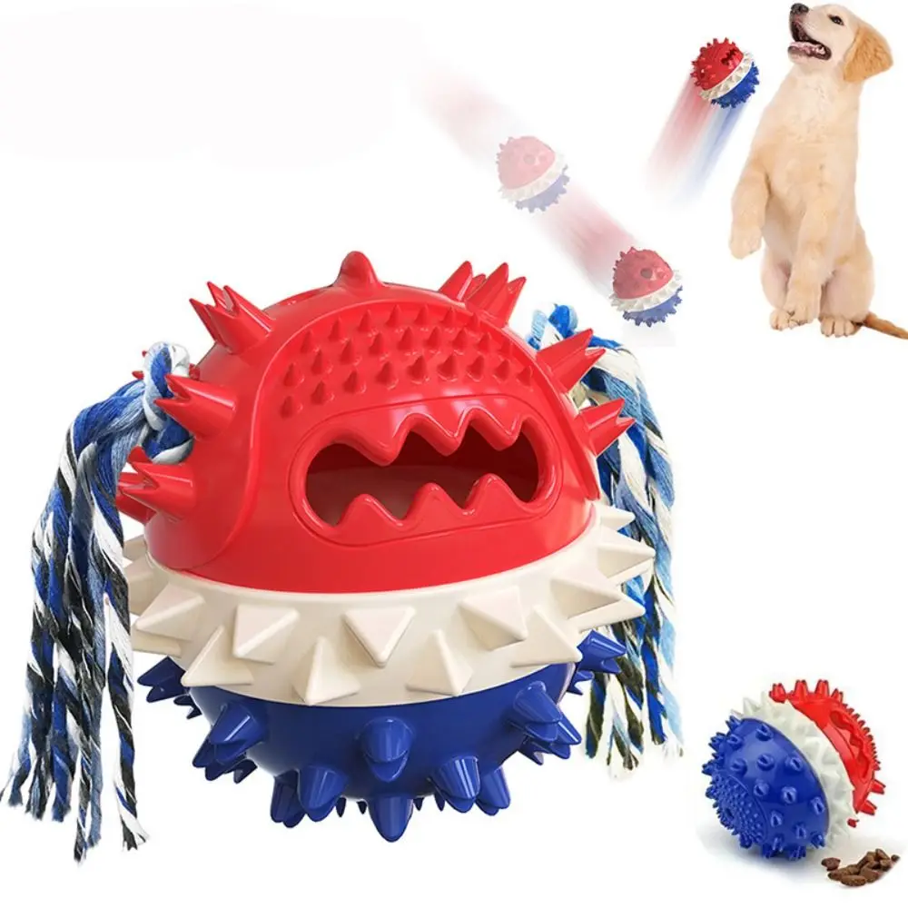 

Extra-tough Squeaky Tooth Cleaning Interactive Treat Ball Pet Dog Toys Fetch Ball Dog Chew Toy