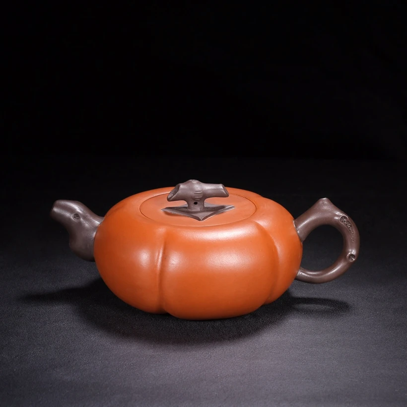 

Китайский исинский глиняный плоский чайник Zisha Persimmon Gu Jingzhou 350CC