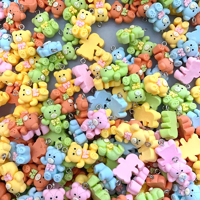 100 шт./упаковка подвески в виде медведя