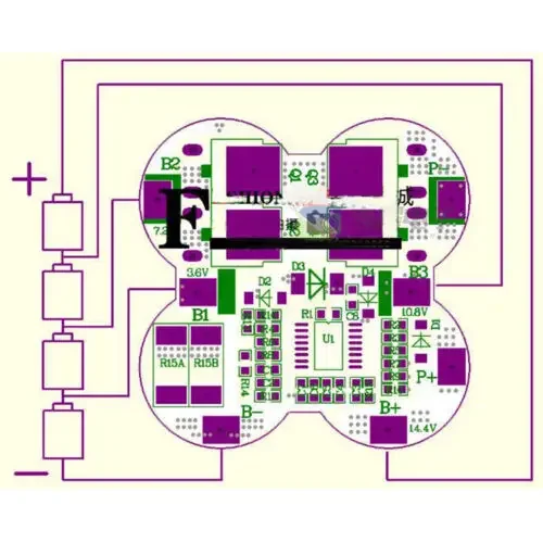 4S 10A 4-ячечная плата защиты печатной платы BMS для литий-ионного литиевого