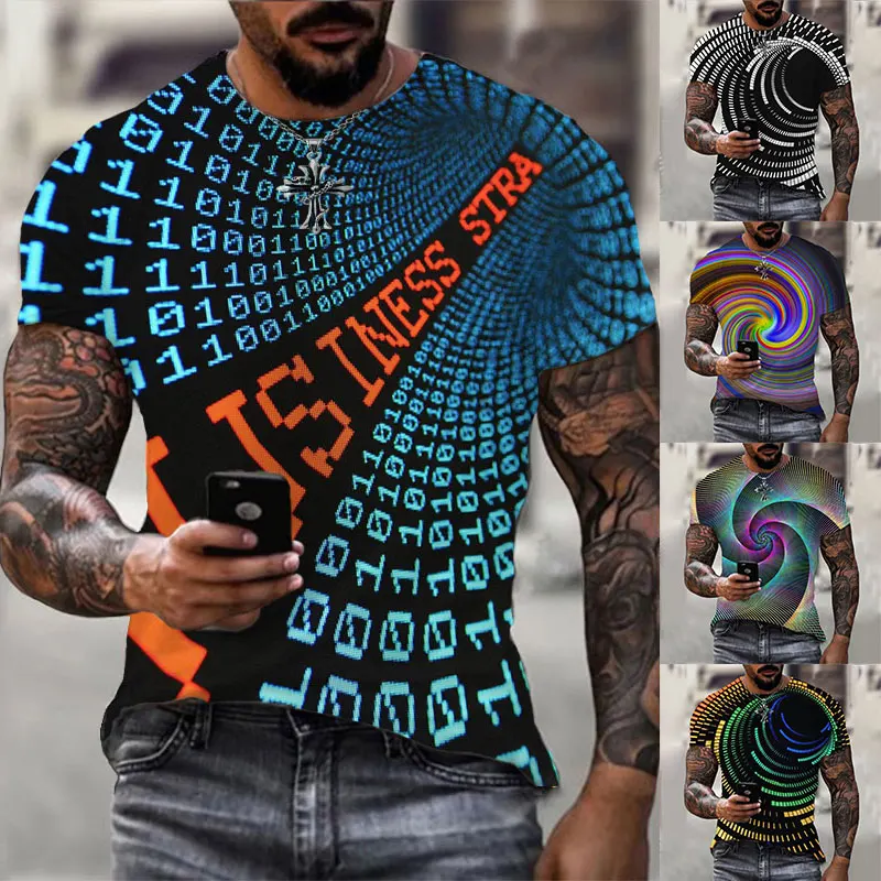 

Summer New Mens T Shirts Oversized Loose Clothes Vintage Short Sleeve Fashion Psychedelic 3D Print O Neck T Shirt Homme