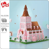 Lezi 8196 World Architecture Island Wedding Manor Church Garden DIY Mini Diamond Blocks Bricks Building Toys for Children No Box