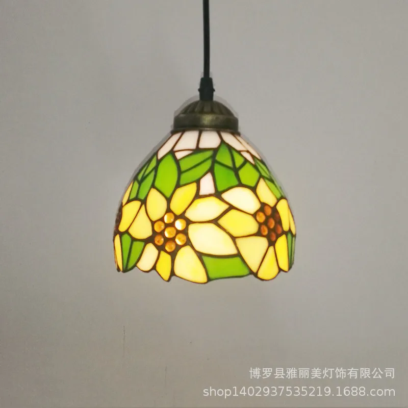 Stained Glass Pendant Lights Baroque 1 Lights For Dining Room Kitchen Hotel Suspension Light hanglamp LED Pendant Lamps