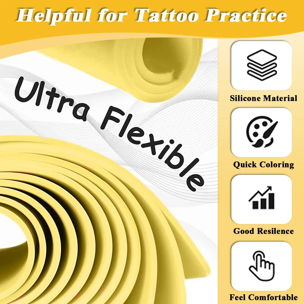 10/8/5/3/1 шт. 3 мм татуировка для практики кожи двухсторонняя силиконовая большая