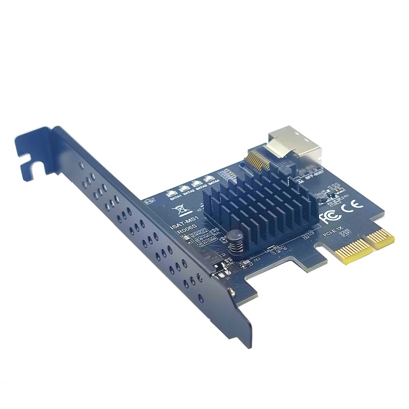 Плата расширения PCIE на Mini SAS SFF-8087, поддержка 4 портов SATA 3,0, 6 Гбит/с, HDD SSD SFF8087 на PCI Express X1, адаптер SATA, контроллер