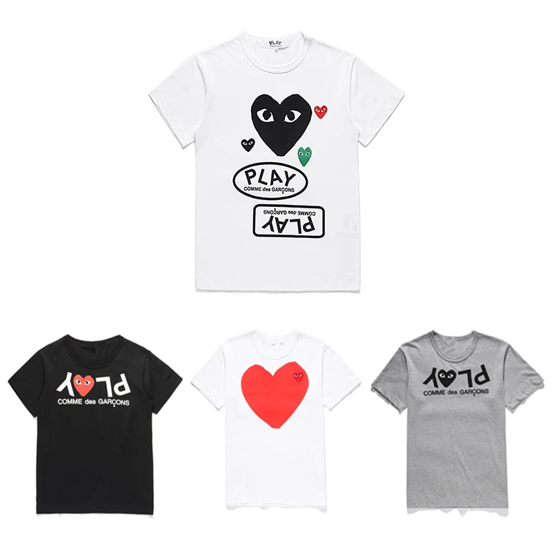 

2023 New CDG PLAY Round Neck Short Sleeve T-Shirt Couples Men Women Unisex Summer T-Shirt