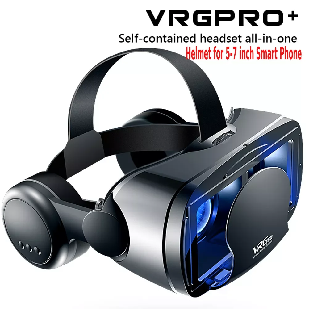 

NEW2023 Pro+ 3D VR Headset Wide-angle Smart Virtual Reality Glasses Helmet for 5-7 inch Smart Phone Video Game Binoculars