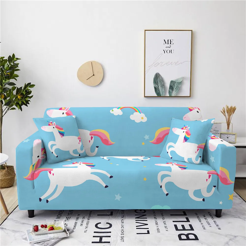

Cartoon Elastic Sofa Cover All Inclusive Antifouling Sofa Covers for Living Room Cartoon Print Cute Sectional Sofa Cushion Cover