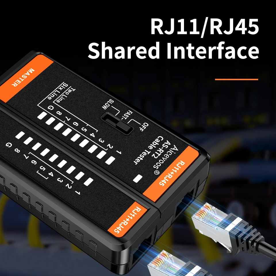 Фото Многофункциональный тестер сетевого кабеля Aicevoos с RJ45 и RJ11, точное тестирование для ремонта сети, тестер маршрутизатора, искатель линий №2