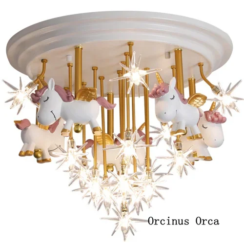 Nordic Modern Simple LED Star Pony ceiling lamp Boys and Girls Bedroom Colored Soldiers free shipping